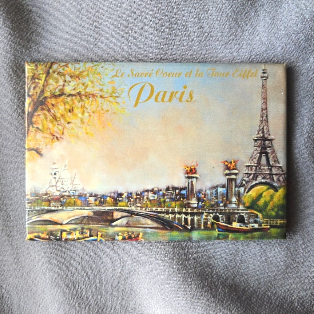 Paris & Eiffel Tower Magnet, NEW